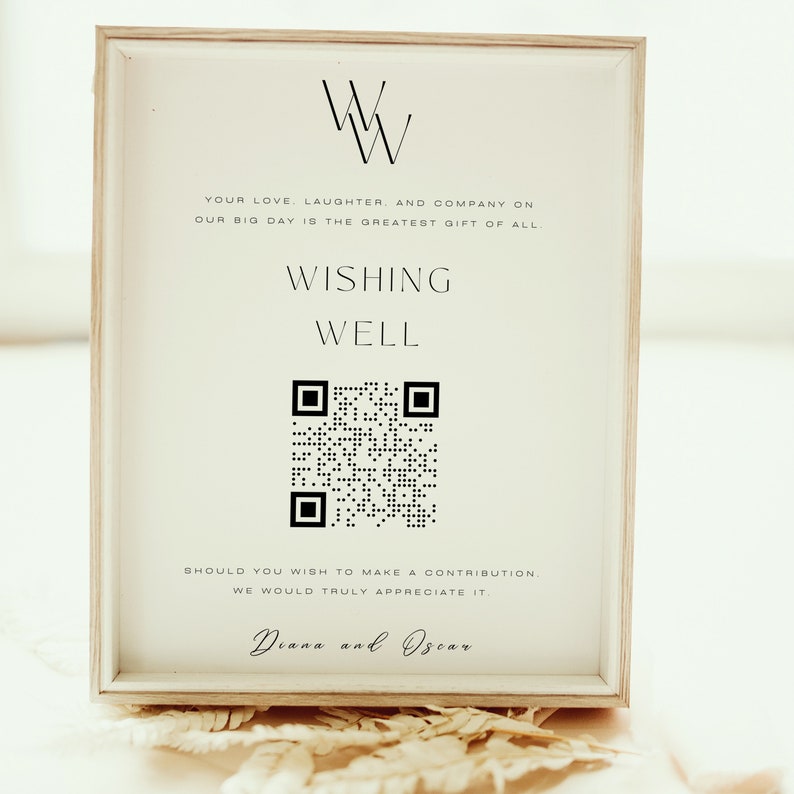 Wishing Well QR Code Sign Honeymoon Fund Wedding Sign Etsy Australia