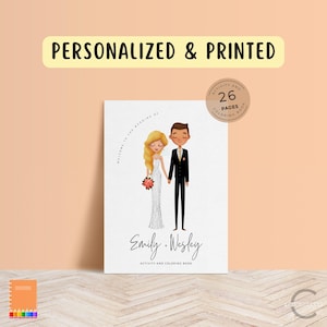 PRINTED Kids Wedding Activity Book, Personalized & Printed Wedding Activity and Coloring Book For Kids, Kids Wedding Table Games - CALM