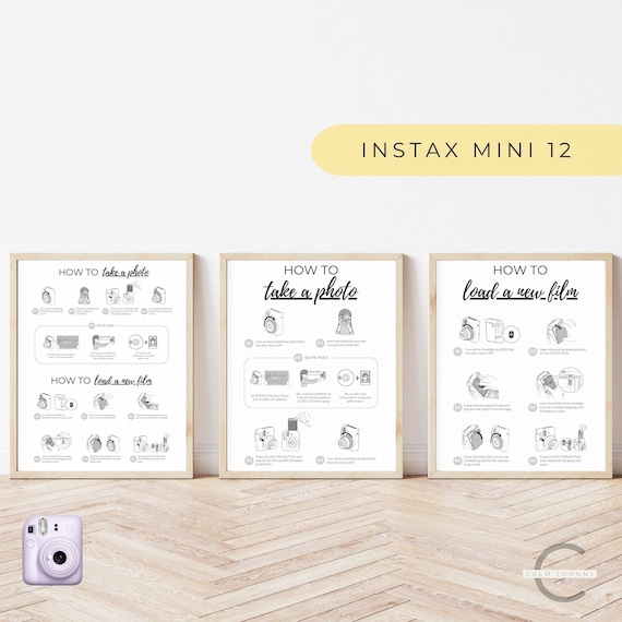 Instax Mini 12 Instructions and Camera Guestbook Sign Bundle, Polaroid  Instructions How to Take a Photo, How to Load New Film, Wedding Sign 