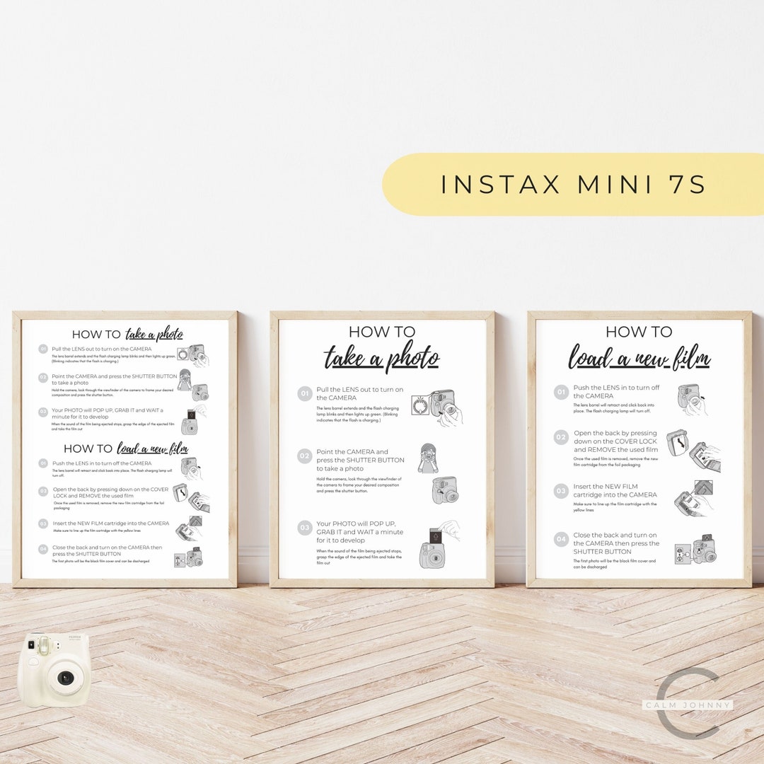 Instax Mini 7S Camera Instruction Signs, Instax Mini 7S Instructions