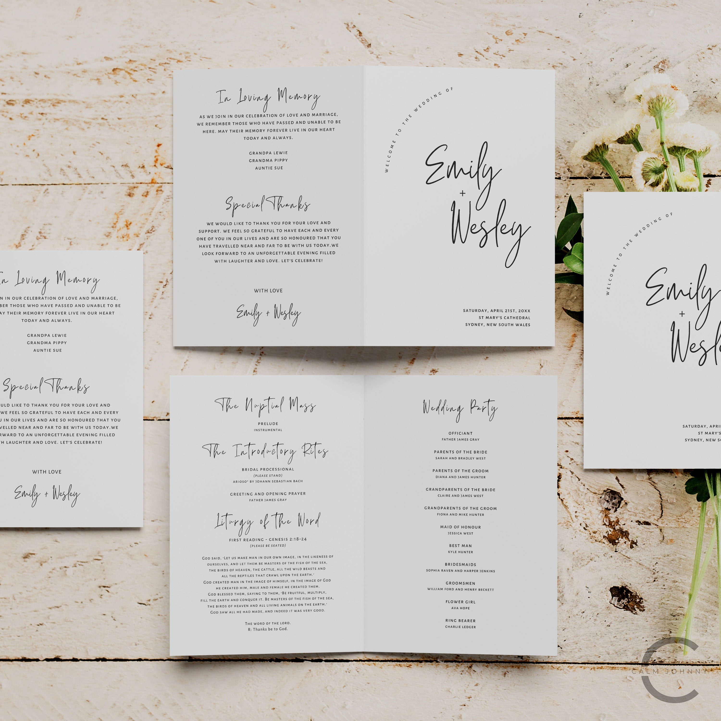 Catholic Wedding Mass Program Booklet Bifold Church Wedding - Etsy ...