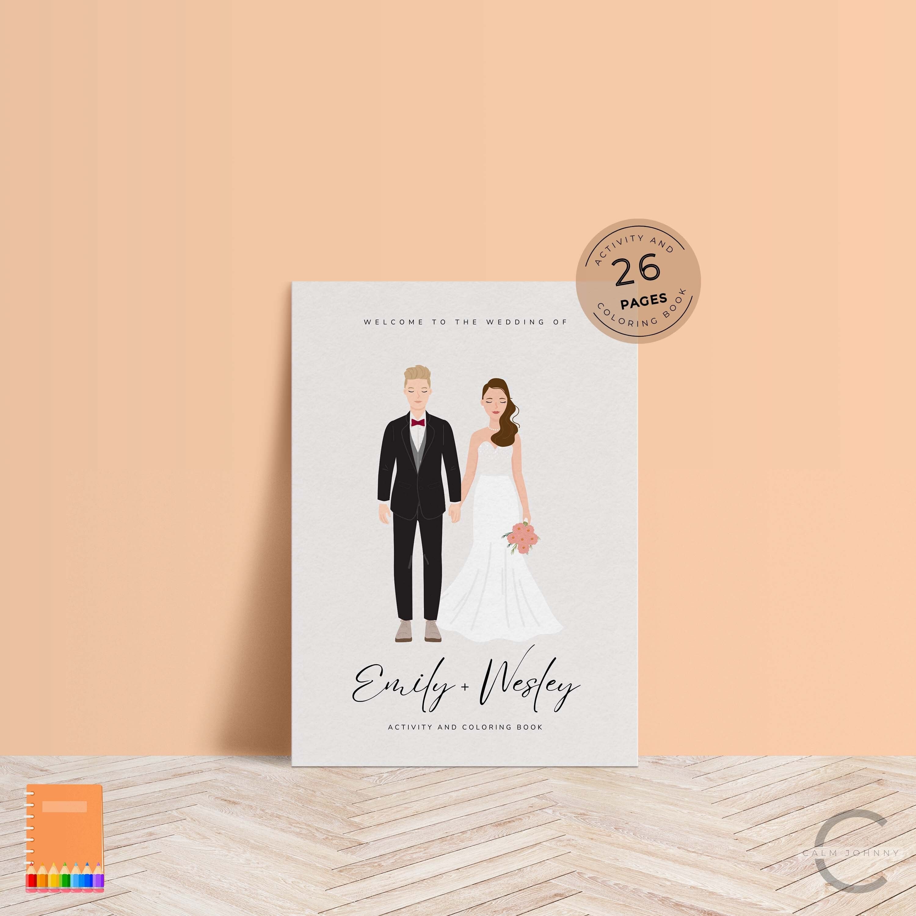 10 Libri Attività Matrimonio Per Bambini - Con 60 Matite Colorate, Giochi E Disegni - Foto 2