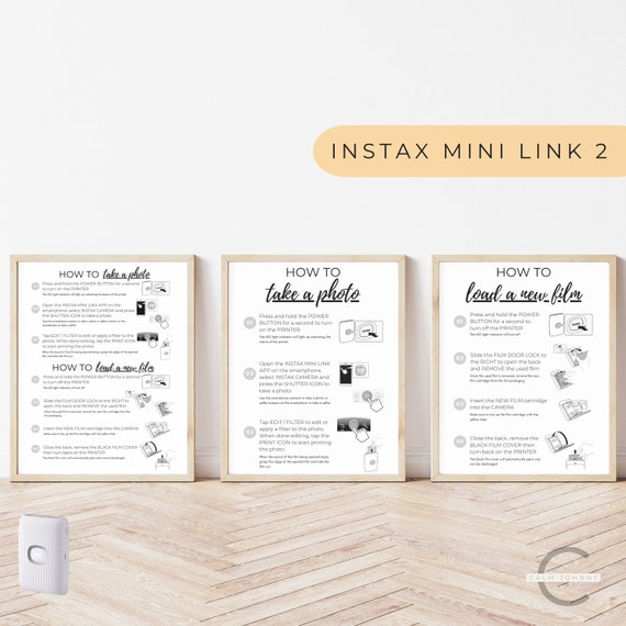 Segnale di istruzioni per stampante Instax Mini Link 2, Istruzioni per stampante  Instax Mini Link 2, Come scattare una foto, Come caricare una pellicola  Pacchetto da 3 set -  Italia