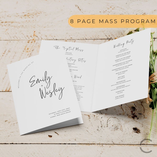 Catholic Church Wedding Mass Program Template Etsy Catholic Church Wedding Mass Program Template Etsy
