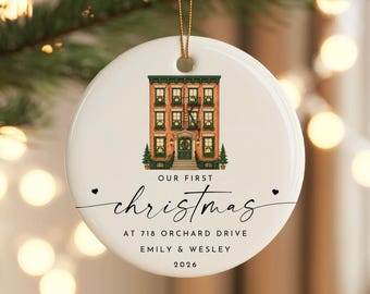 Personalized First Christmas In New Apartment Ornament, Couple 1st Xmas New Home Bauble, Custom Housewarming Keepsake, New Homeowners Gift