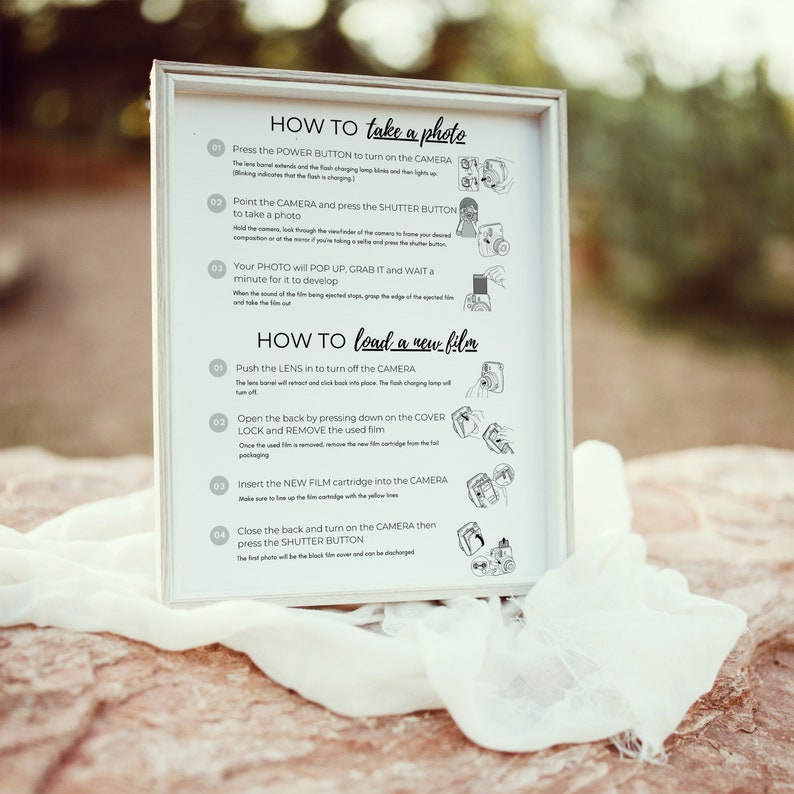 Instax Mini 9 Camera Instruction Signs Instax Mini 9 Etsy
