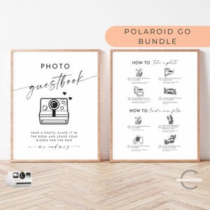 Photo Guest Book Sign with Polaroid GO Instructions Sign, Polaroid Guestbook Sign, How To Take A Photo, How To Load A Film Instruction