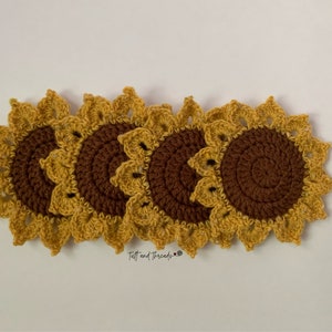 Sunflower Crochet Coasters