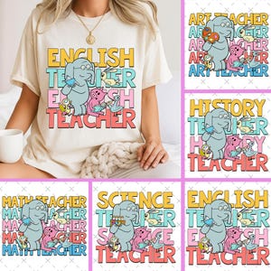 Teacher Elephant And Piggie Back to School Png, Back To School Png, Elephant And Piggie Png, Piggie Png, Elephant Png, Teacher Shirt Designs