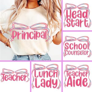 Teacher Bundle Png, Preppy School Design Png For Back To School, School Bundle Design, Principal, Head Start, Preppy Teacher Sublimation
