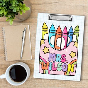 Personalized Teacher Appreciation Gift, Custom Pencil Teacher Acrylic Clipboard, Teacher Name Clipboard, End Of Year, Back to School Gift
