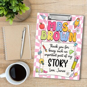 Personalized Teacher Gifts, Custom Acrylic Clipboard With Teacher Name, Floral Teacher Clipboard, Back To School, Teacher Appreciation Gift