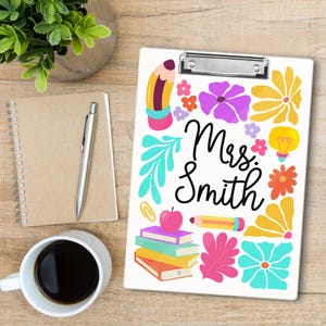 Personalized Teacher Clipboard, Custom Teacher Clipboard, Teacher Appreciation Gifts, Kindergarten Teacher Gift, Teacher Custom Name Gift