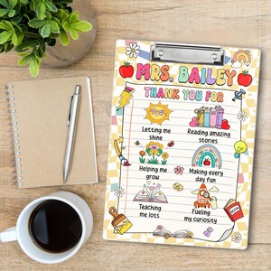 Personalized Teacher Gift, Custom Clipboard With Teacher Name, School Teacher Name Clipboard, Teacher Appreciation Gift, Back To School Gift