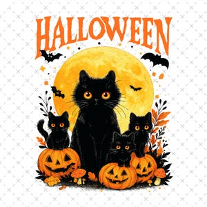 Black Cat Pumpkin Png, Ghots Cat Png, Retro halloween Png, Gothic Png, Black Cat Png, Fall Png, Halloween Cat Mama Shirt, Autumn Png