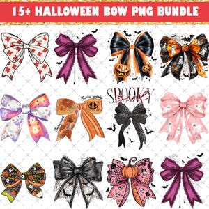 15+ Halloween Kokette Bogen Png, Halloween Png-Bundle, Bogen Halloween Png, Bogen Png, Geister Bogen Png, Gruselige Saison Png, Bogen Sublimationsentwürfe