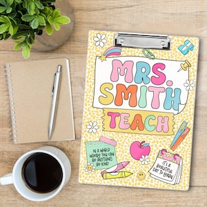 Personalized Teacher Clipboard, Custom Acrylic Clipboard With Teacher Name, Teacher Appreciation Gifts, Kindergarten Teacher Gift, Teacher