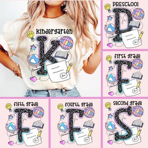 Back to School Png Bundle, First Day Of School Png, Coquette Teacher Png, School Png, Retro Teacher PNG, Pre-k 1st/2nd/3rd Grade Designs
