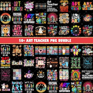 50+ Kunstlehrer Png-Bundle, Boho Lehrer Png-Bundle, Lehrer Png-Bundle, Lehrer Wertschätzung Bundle, Lehrer Png, Kunstlehrer-Shirt-Designs