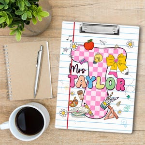 Personalized Teacher Clipboard, Custom Acrylic Clipboard With Teacher Name, Teacher Appreciation Gifts, Kindergarten Teacher Gift, Teacher