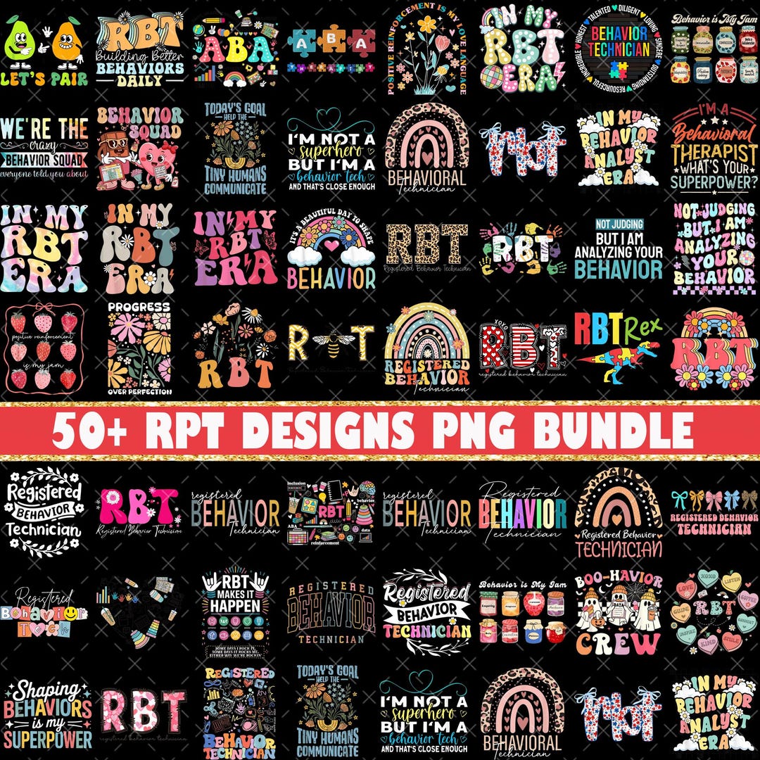 50+ Behavior Technician PNG Bundle, ABA Rainbow Png, RBT Quotes Png ...