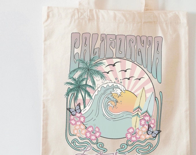 California -  Cotton Canvas Natural Tote Bag main image 1