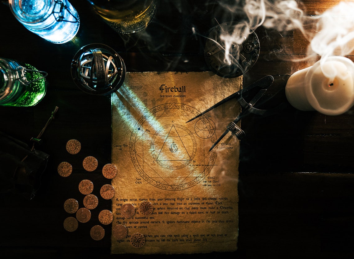 Scroll of Fireball Etsy