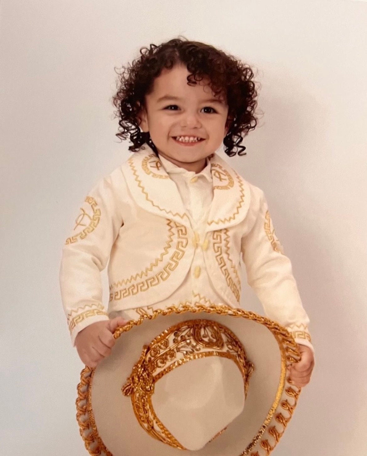 Mariachi Suit Ivory With Gold Embroidery Etsy