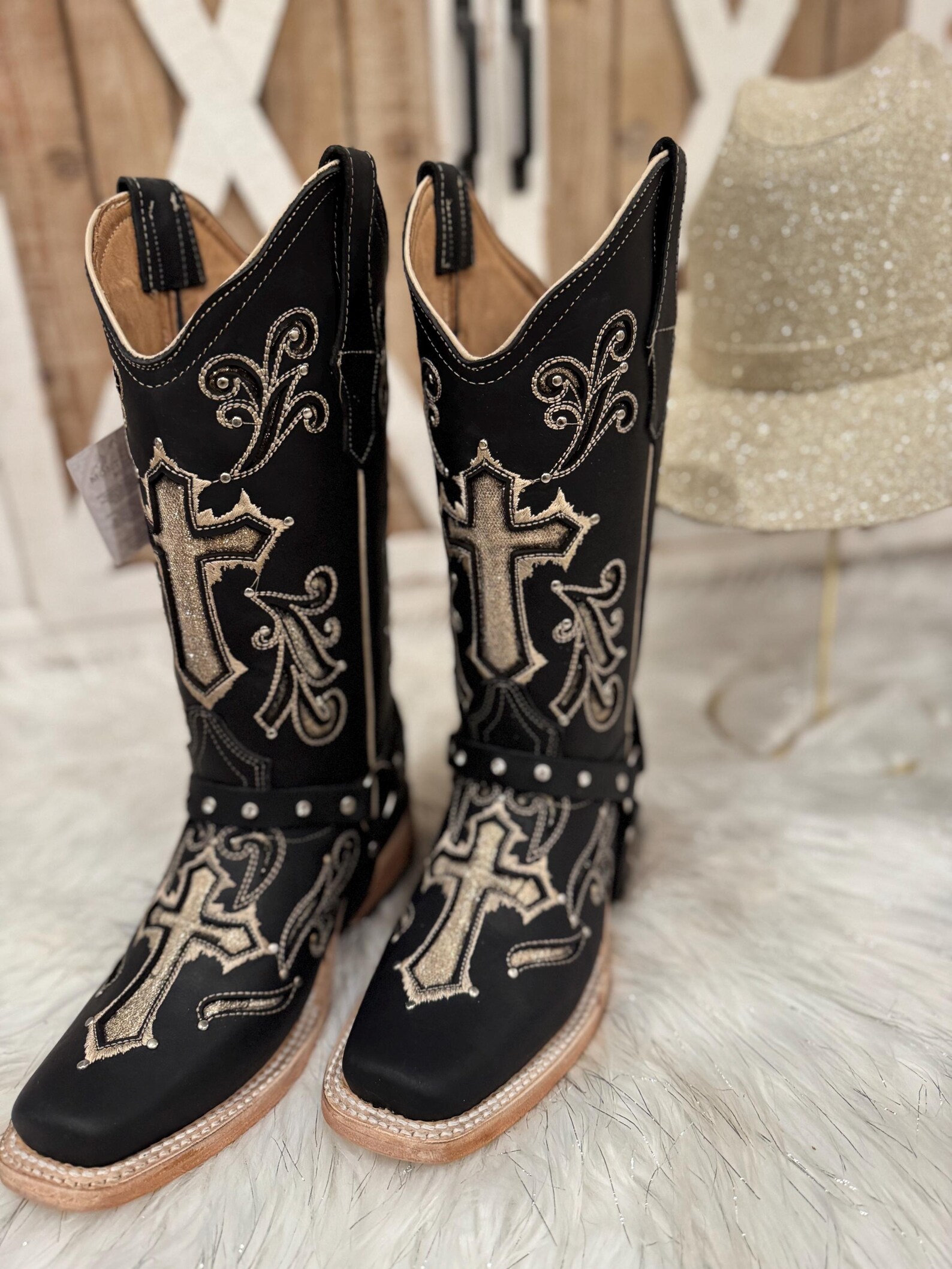 Botas de Cuero Rodeo Corte Laser ROD-010-Negro