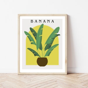 Banana Leaf Digital Art Print, Banana Plant, Fun Digital Art, Plant Printable Art