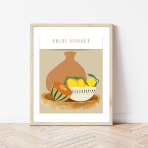 Colorful FRUIT MARKET Digital Download, Fruit Digital Wall Art