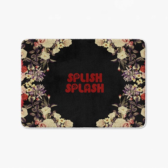 Splish Splash Bath Mat Blooms Dark Microfibre Memory Foam Etsy