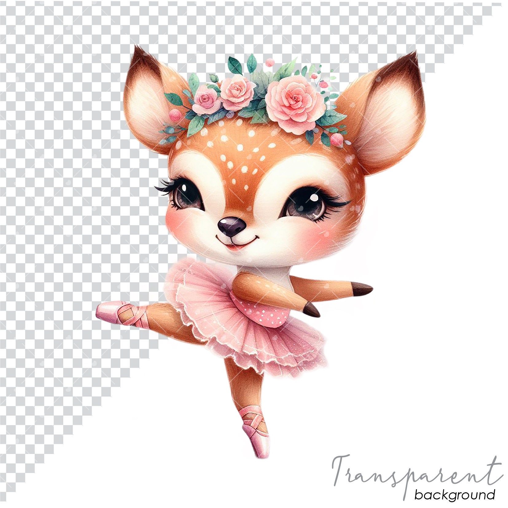 Cute Little Ballerina Animals Clipart, Watercolor Ballerina ...