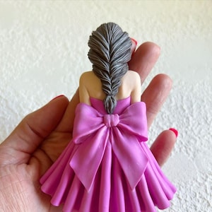 STAMPO Ragazza di spalle - Cake topper - Stampo in silicone 2D - Matrimonio Compleanno - Stampi per dolci e cioccolato fondente