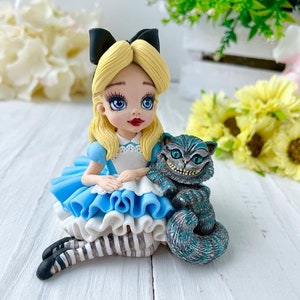 MOLD Alice in Wonderland and the Cheshire Cat - Silicone Mold 3D - Wedding Birthday - Fondant Cake Decorating Candy Chocolate Molds