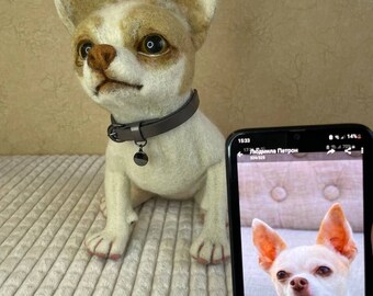 Lifelike Felted Dog Toy: Personalized Pet Keepsake
