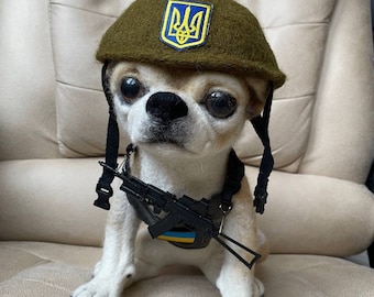 Chihuahua miner named Lucky is a member of the team of patriotic toys from Ukraine