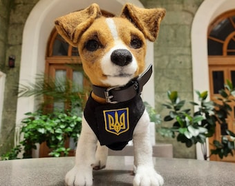 Handmade Needle Felted Dog Patron Toy – Ukraine Support Gift