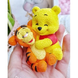 MOLD Winnie-the-Pooh with Tiggra  Cute Winnie  Silicone Mold 3D  Wedding Birthday Fondant Cake Decorating Candy Chocolate Molds