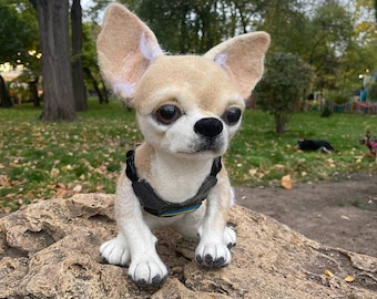Felted chihuahua Lucky assistant minesniffer who helps the Ukrainian military