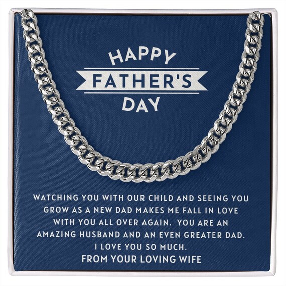 Father's Day Chain Necklace for New Dad From Wife Etsy