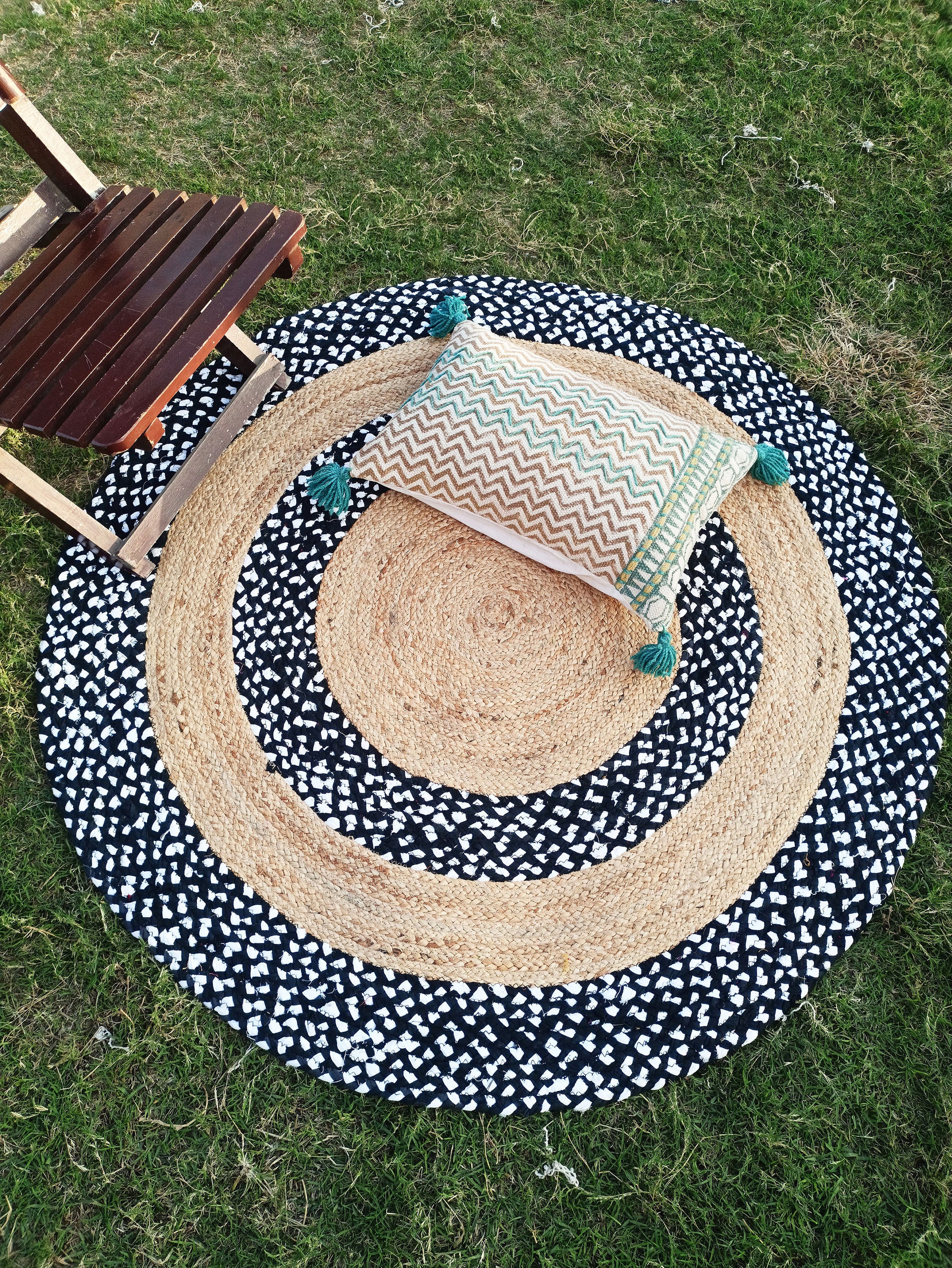 4x4, 5x5, 6x6, 7x7, Jute Braided Round Rug Natural Fiber Rug, Handmade ...
