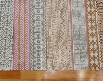 Handmade cotton rug bohemian farmhouse eco friendly carpet for home décor