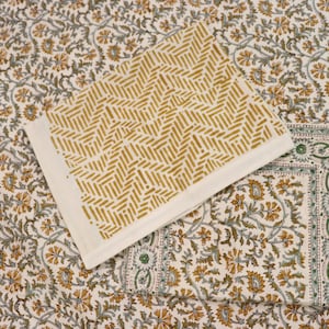 King Size Bedsheet | Double Bedsheet | Hand Block Motif Print Queen Pure Cotton Bedsheet Bed Cover Boho Soft Bedsheet