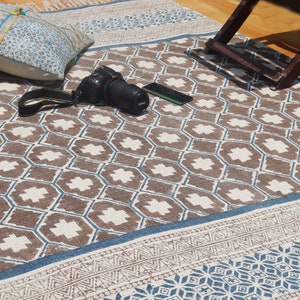 Indian Handmade rug Hand block printed Rug Cotton Area Rug Living room Rug Bohemian Rug Dining room rug Outdoor large rug 9x12 8x10 10x14 ft
