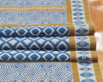 Handmade Cotton Dhurrie Rug – Indian Block Print Carpet