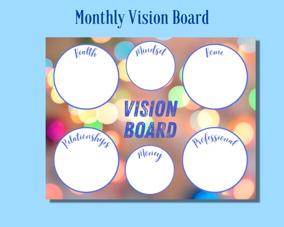 Monthly Vision Board 11x8.5 Inches and Poster Size 24x18 - Etsy