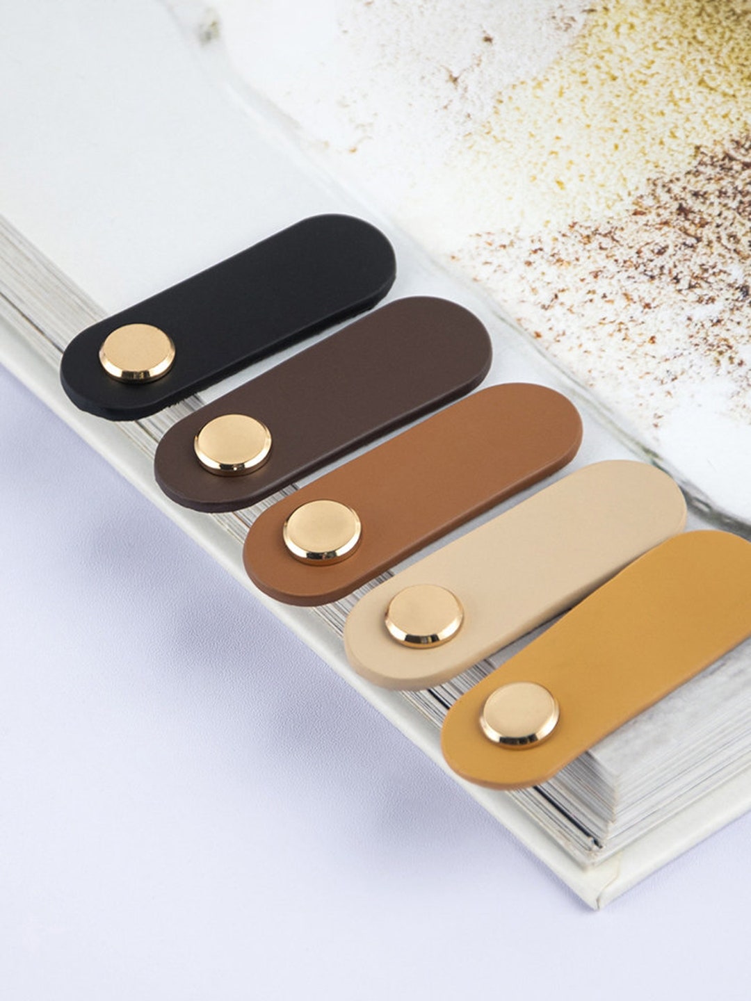 Leather Knobs Leather Door Dresser Handle Pulls Etsy