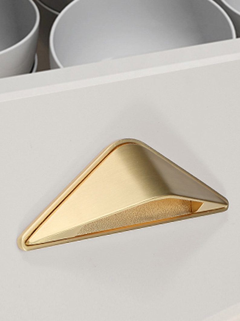 Triangle Brass Drop Drawer Handle Knobs Pulls Dresser Knobs Etsy