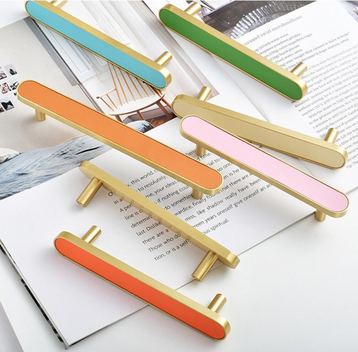 Modern Brass Pulls Handles Minimalist Drawer Pulls Etsy